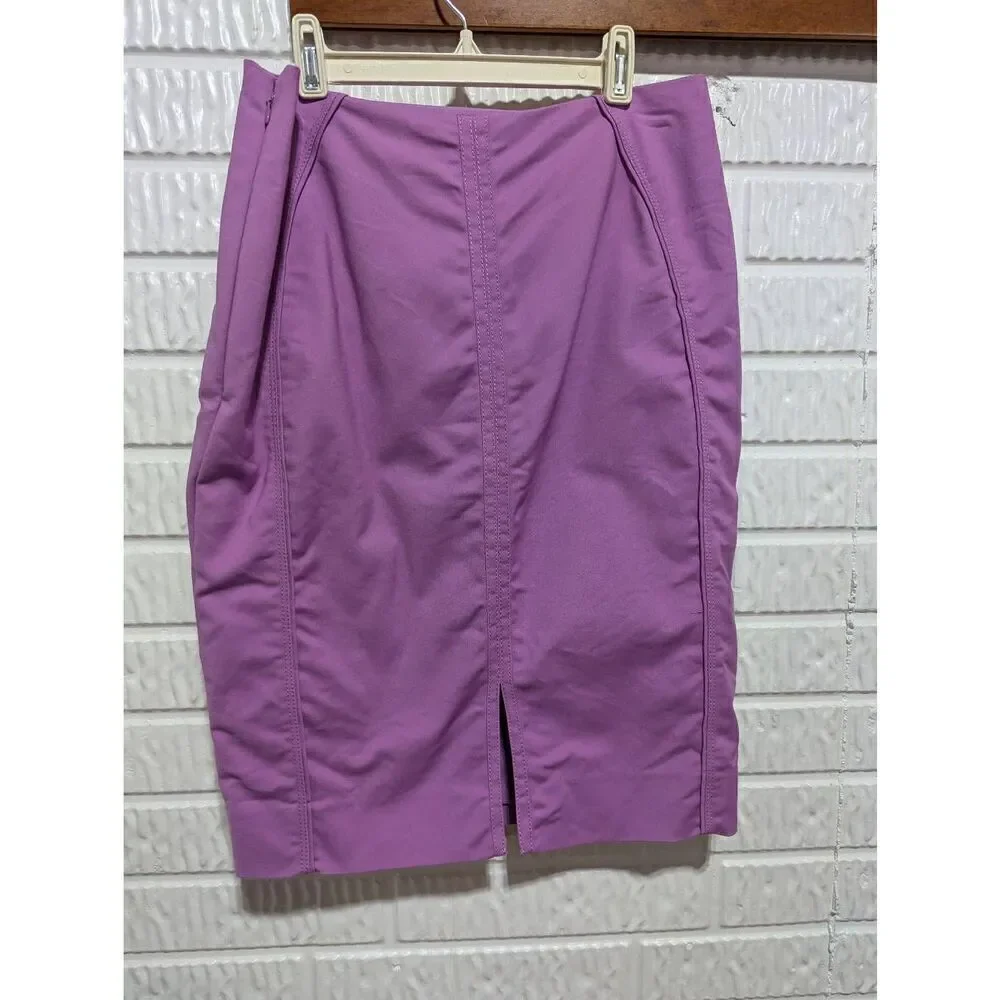 White House Black Market Women's Lavender Form Fitting Straight Skirt Size 6